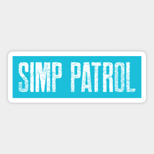 Simp Patrol Retro Blue Distressed Sticker